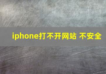 iphone打不开网站 不安全